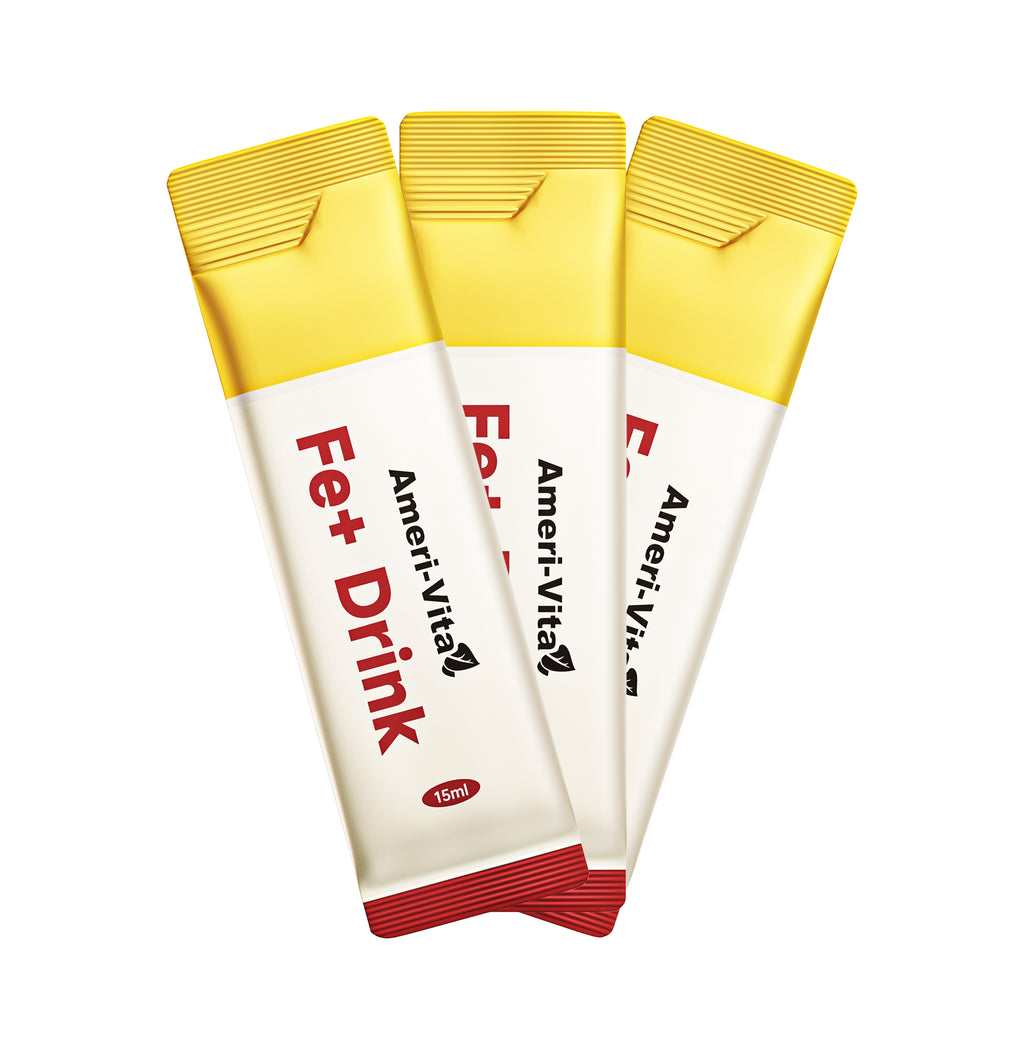 Ameri-Vita Fe+ Drink - Liquid Iron Supplement Sachets - 2 sizes available